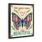 Stupell Industries Your Own Beautiful Butterfly Floater Framed Canvas Wall Art Design by Carrie Cantwell